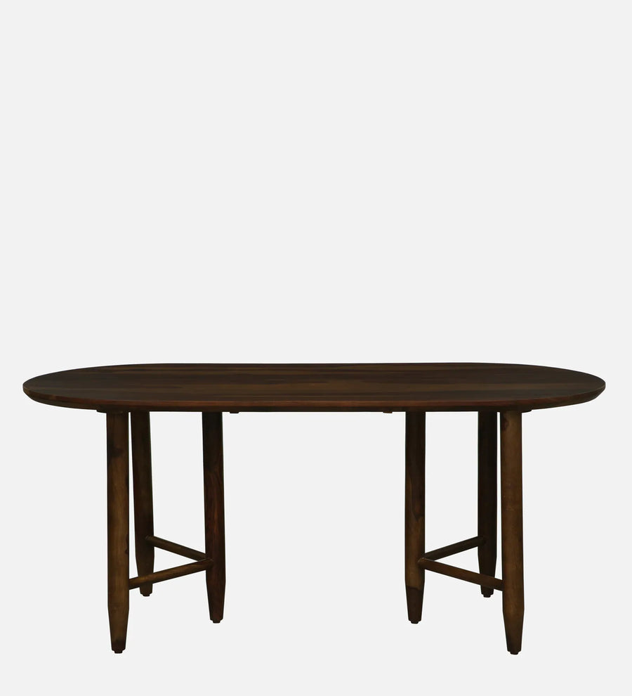 Gistel Sheesham Wood 6 Seater Oval Dining Set With Bench In Provincial Teak Finish - Febonic Living