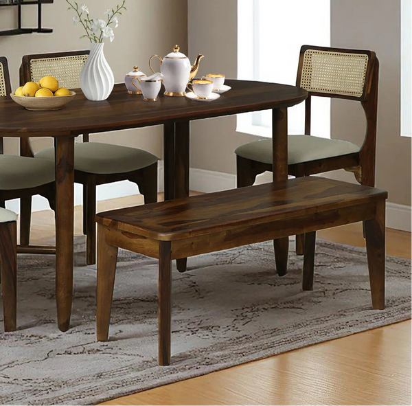 Gistel Sheesham Wood Dining Bench In Provincial Teak Finish