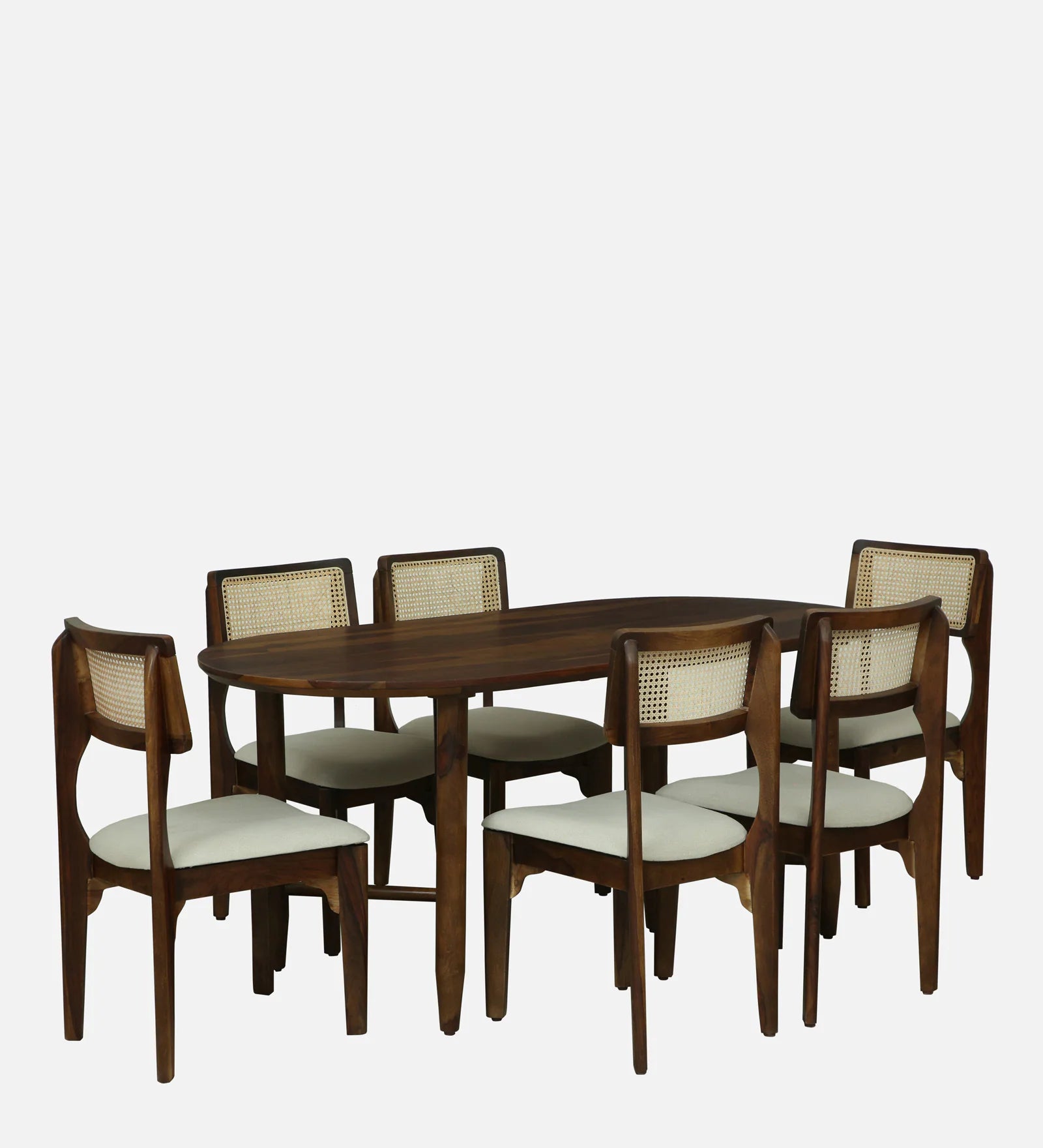 Gistel Sheesham Wood 6 Seater Dining Set With Chairs In Provincial Teak Finish - Febonic Living