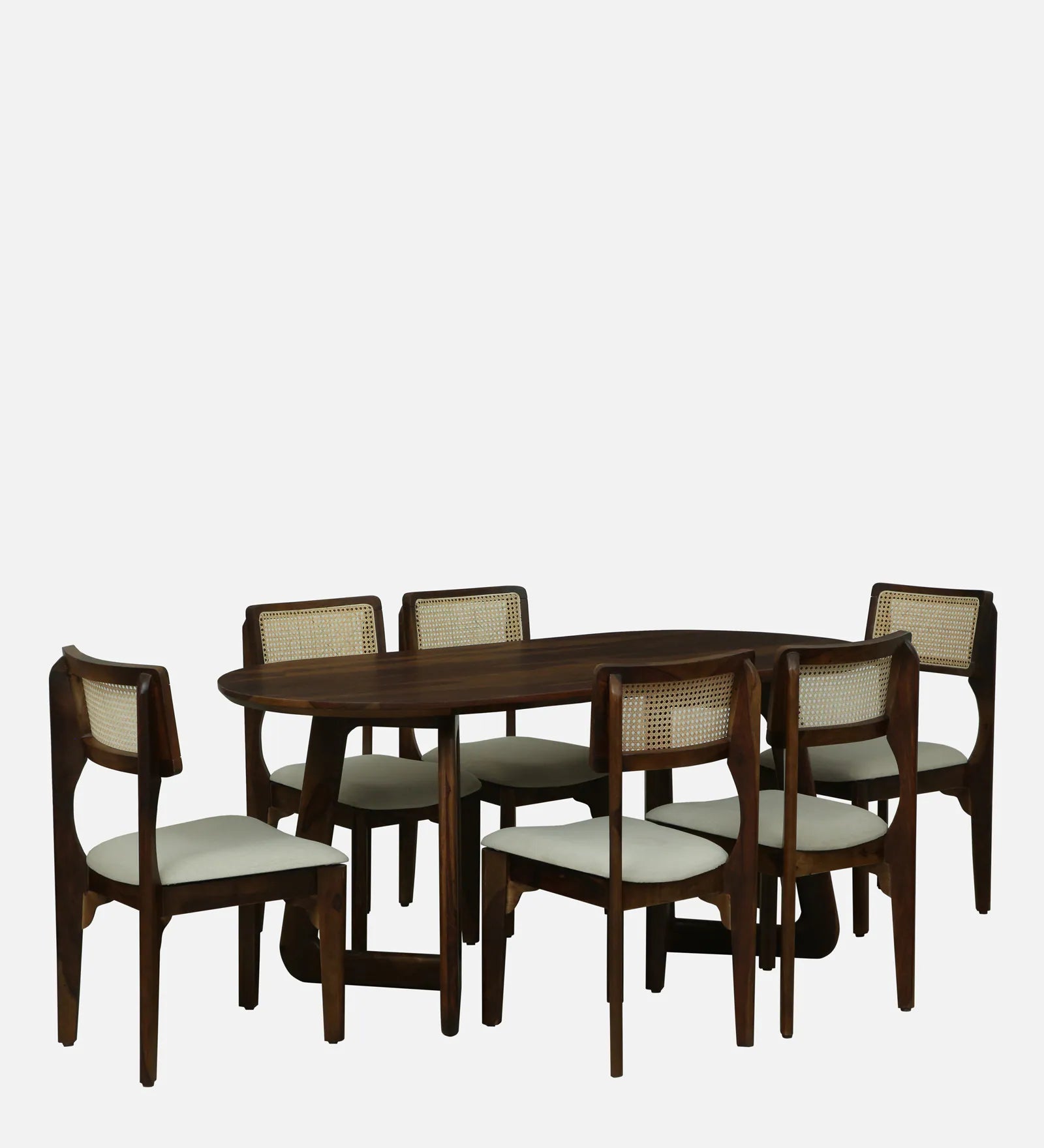 Gistel Sheesham Wood 6 Seater Dining Set With Chairs In Provincial Teak Finish - Febonic Living