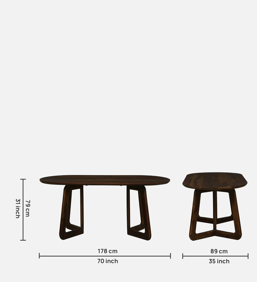 Gistel Sheesham Wood 6 Seater Dining Set With Chairs In Provincial Teak Finish - Febonic Living