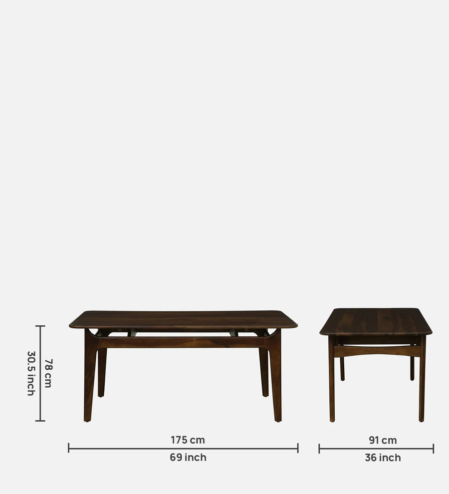 Gistel Sheesham Wood 6 Seater Square Dining Set With Chairs In Provincial Teak Finish - Febonic Living
