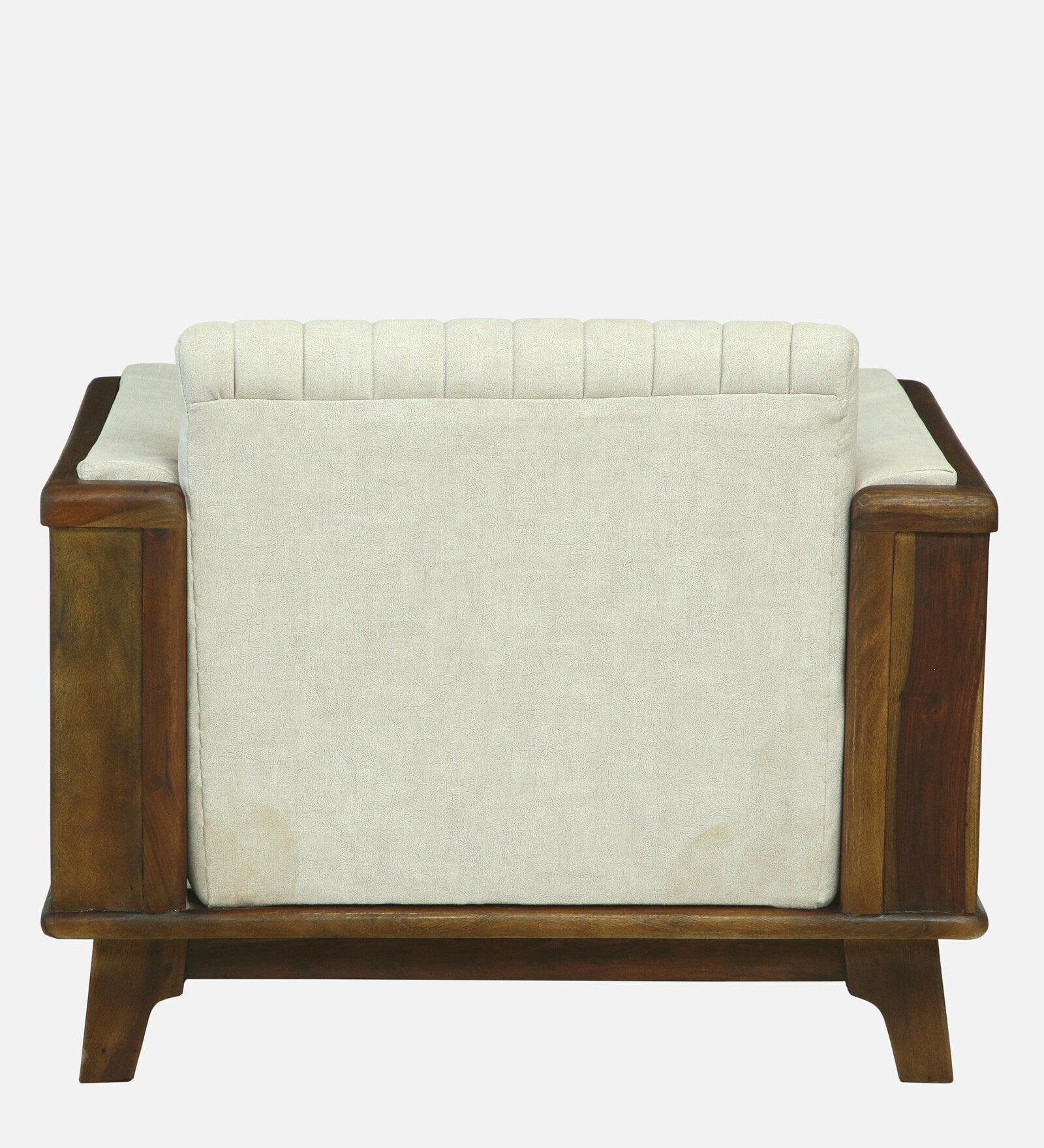 Solara Sheesham Wood 1 Seater Sofa In Beige Colour