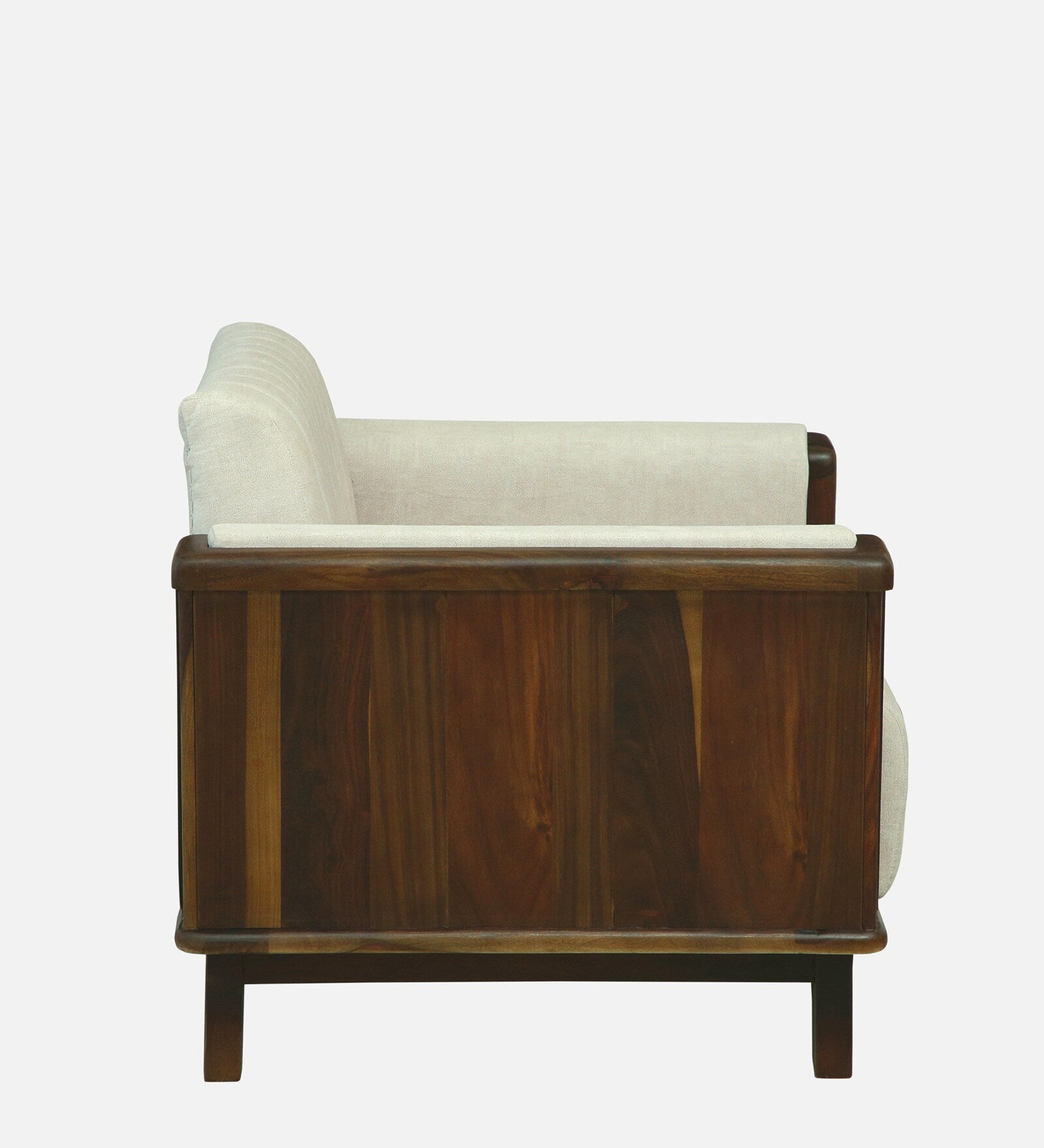 Solara Sheesham Wood 1 Seater Sofa In Beige Colour