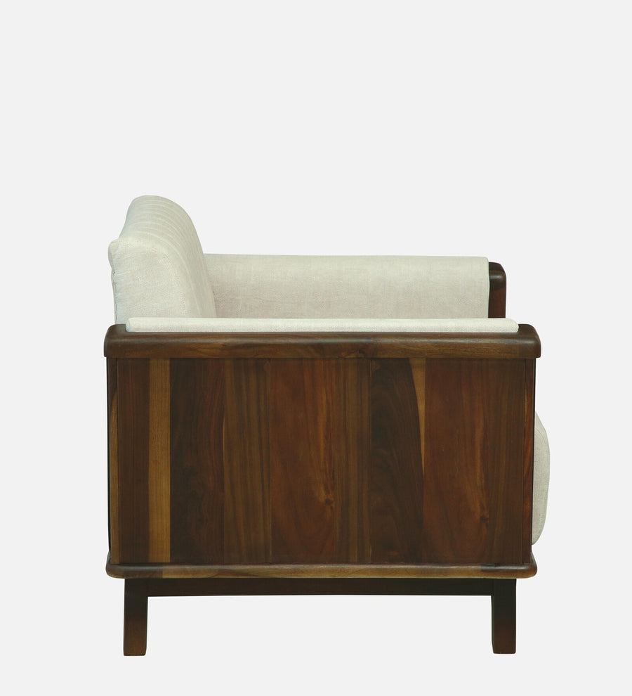 Solara Sheesham Wood 1 Seater Sofa In Beige Colour - Febonic Living
