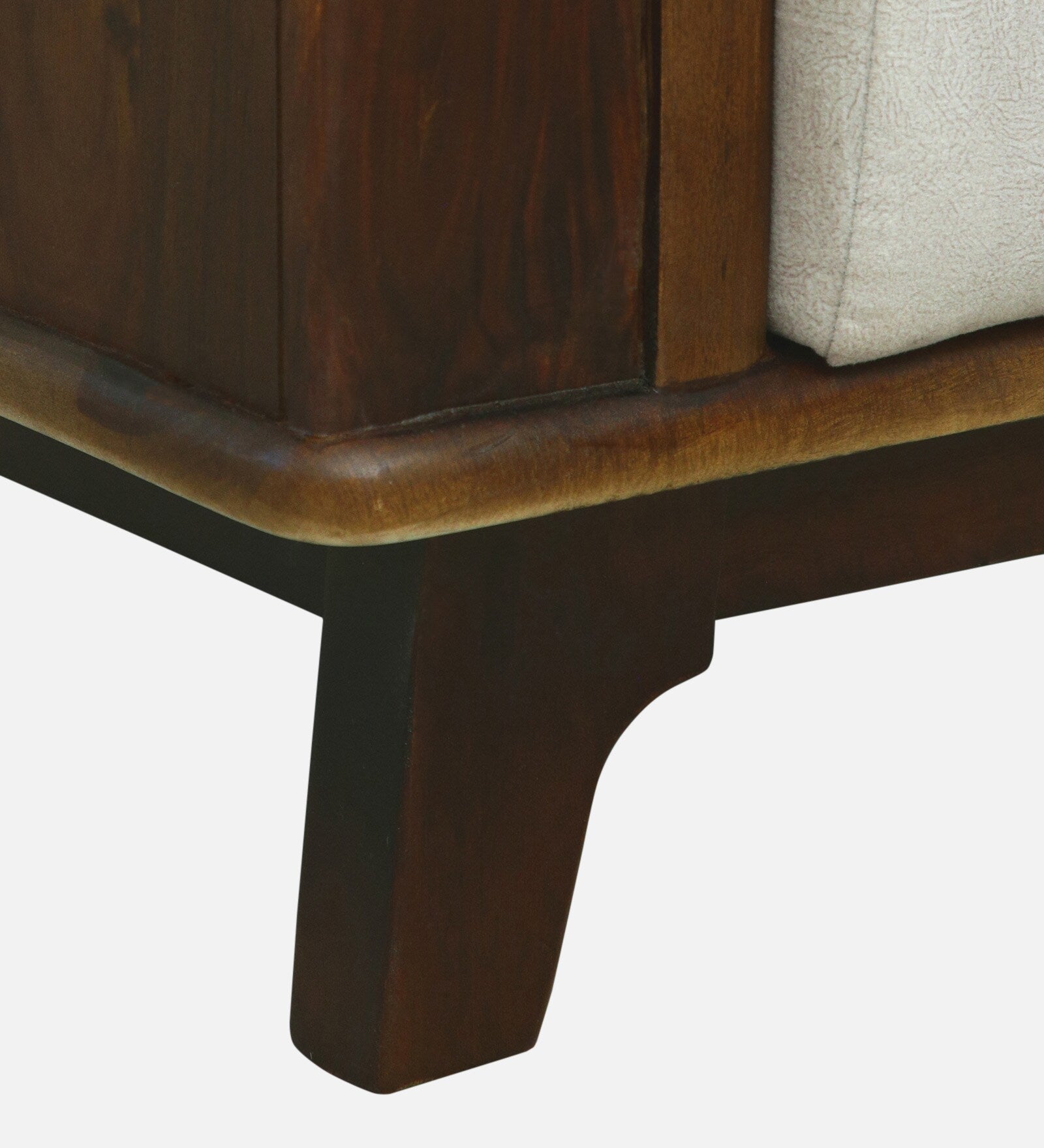 Solara Sheesham Wood 1 Seater Sofa In Beige Colour