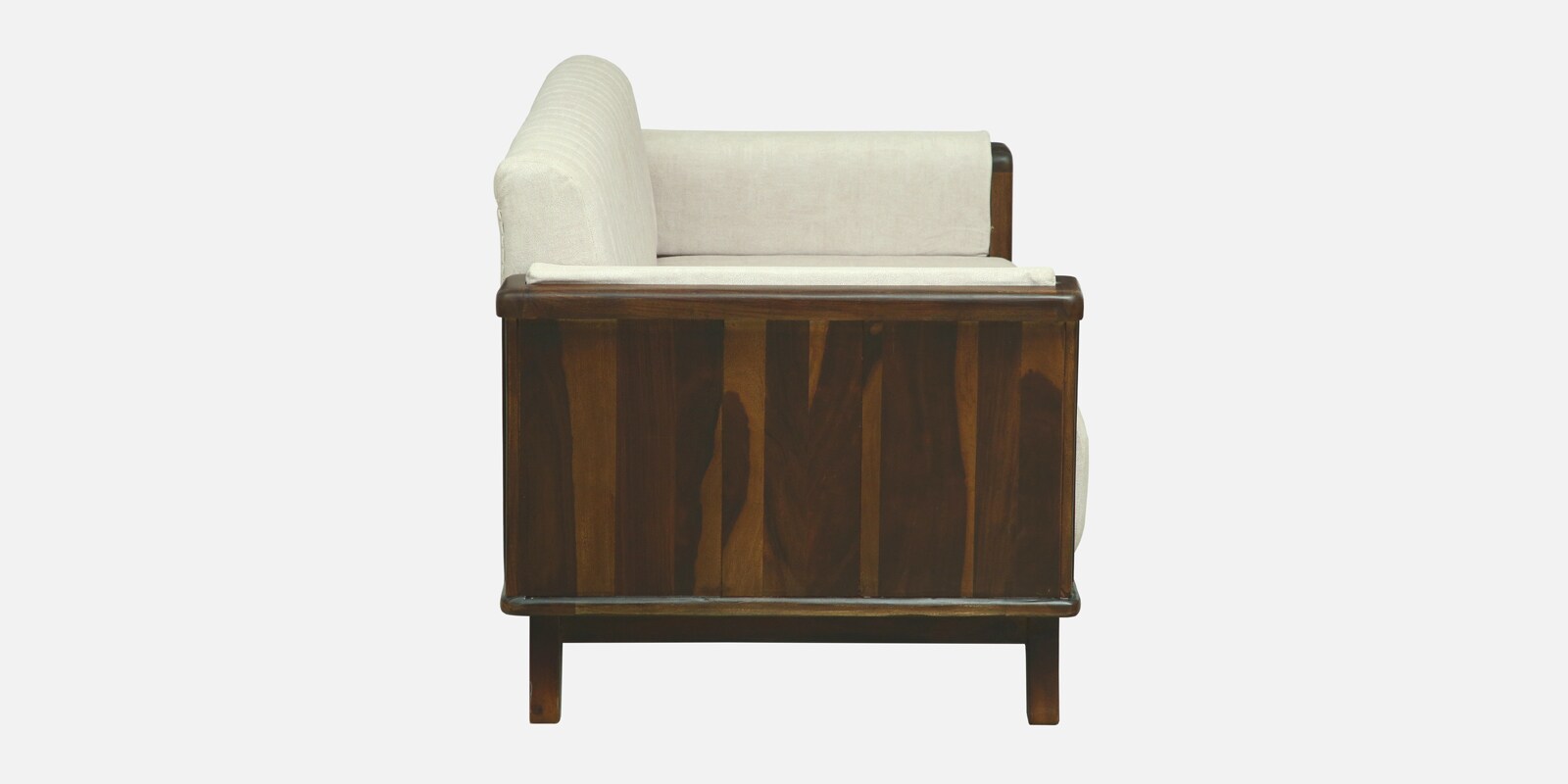 Solara Sheesham Wood 2 Seater Sofa In Beige Colour