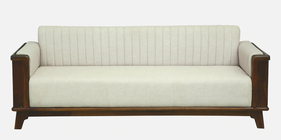 Solara Sheesham Wood 3 Seater Sofa In Beige Colour - Febonic Living