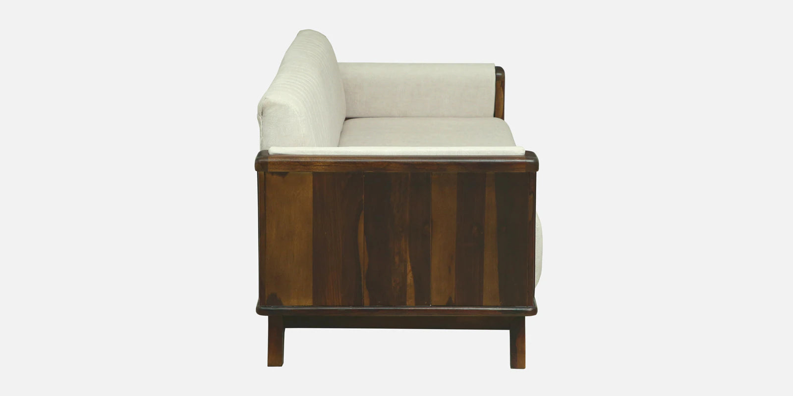 Solara Sheesham Wood 3 Seater Sofa In Beige Colour