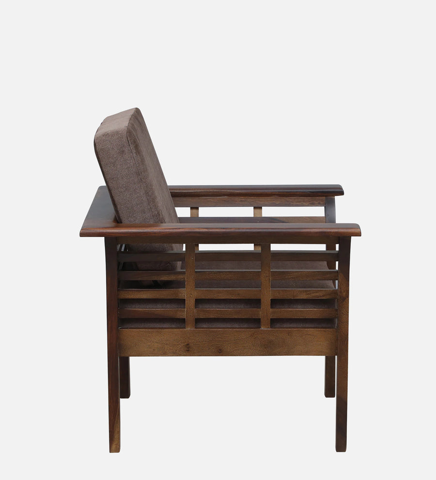 Jota Sheesham Wood 1 Seater Sofa In Brown Colour - Febonic Living
