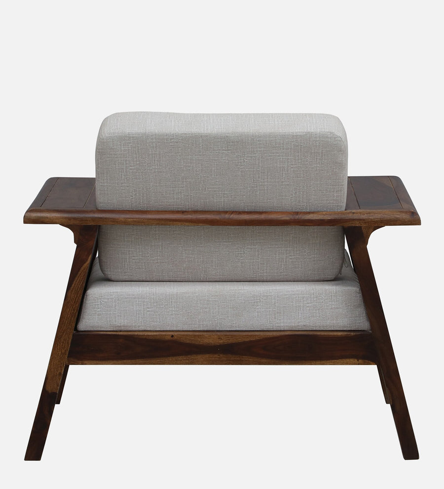 Gany Sheesham Wood 1 Seater Sofa In Beige Color - Febonic Living