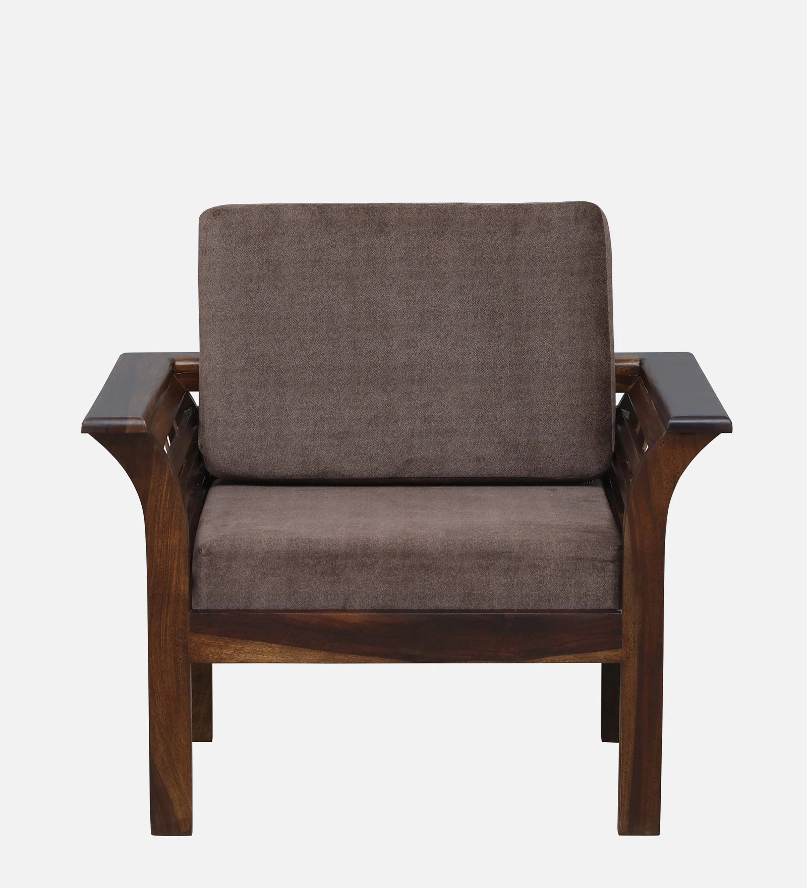 Jota Sheesham Wood 1 Seater Sofa In Brown Colour - Febonic Living