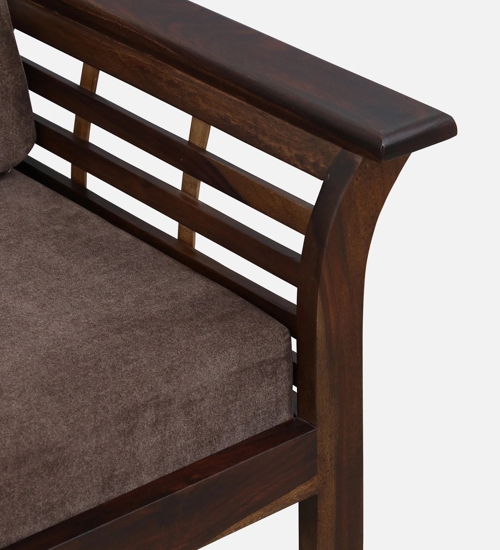 Jota Sheesham Wood 1 Seater Sofa In Brown Colour - Febonic Living