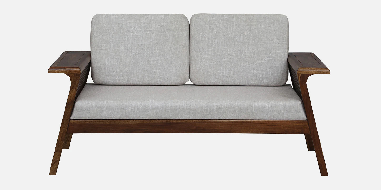 Gany Sheesham Wood 2 Seater Sofa In Beige Color - Febonic Living