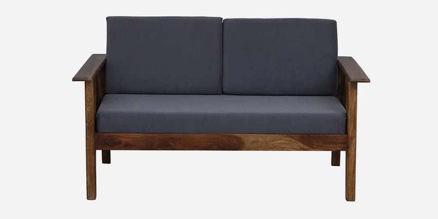 Caron Sheesham Wood 2 Seater Sofa In Grey Colour - Febonic Living