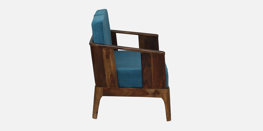 Bano Sheesham Wood 2 Seater Sofa In Blue Colour - Febonic Living
