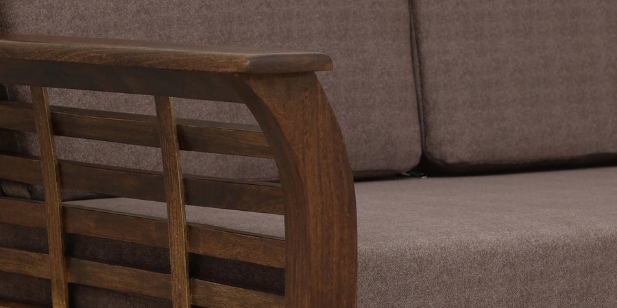 Jota Sheesham Wood 3 Seater Sofa In Brown Colour - Febonic Living