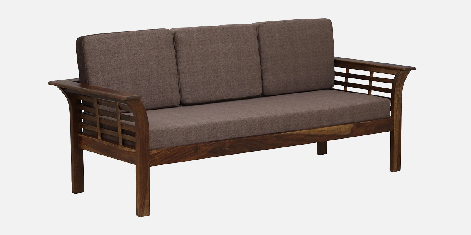 Jota Sheesham Wood 3 Seater Sofa In Brown Colour - Febonic Living