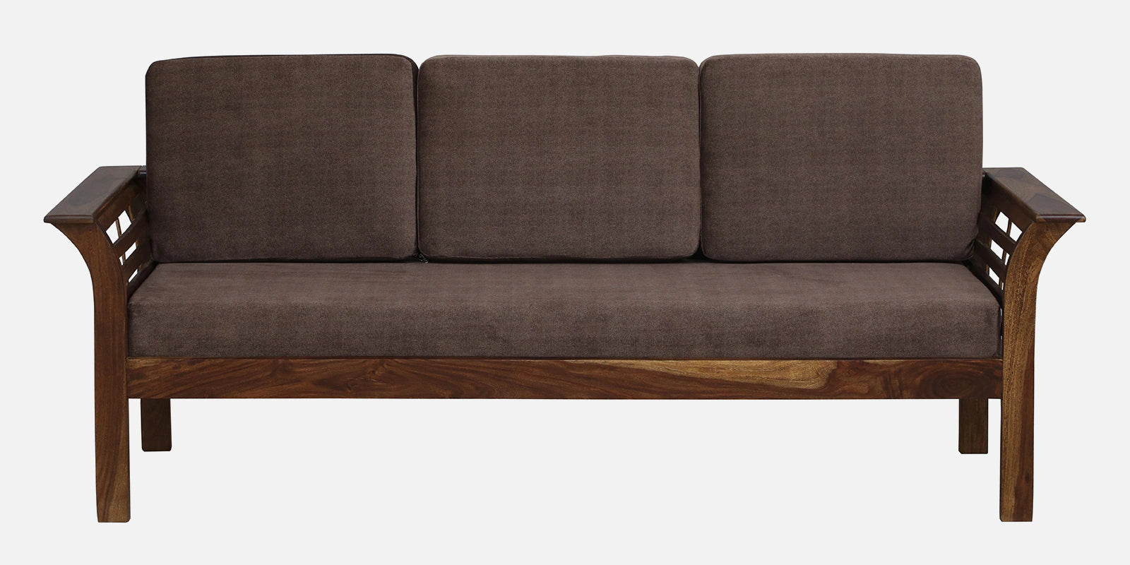 Jota Sheesham Wood 3 Seater Sofa In Brown Colour - Febonic Living