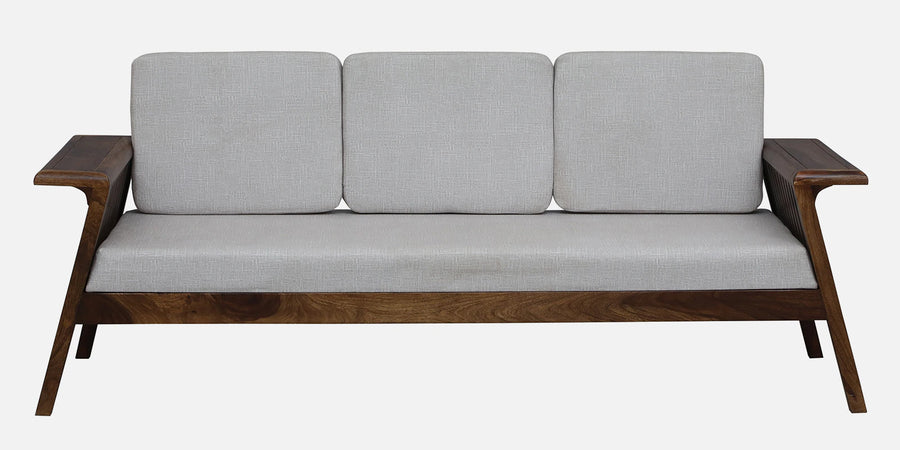 Gany Sheesham Wood 3 Seater Sofa In Beige Color - Febonic Living