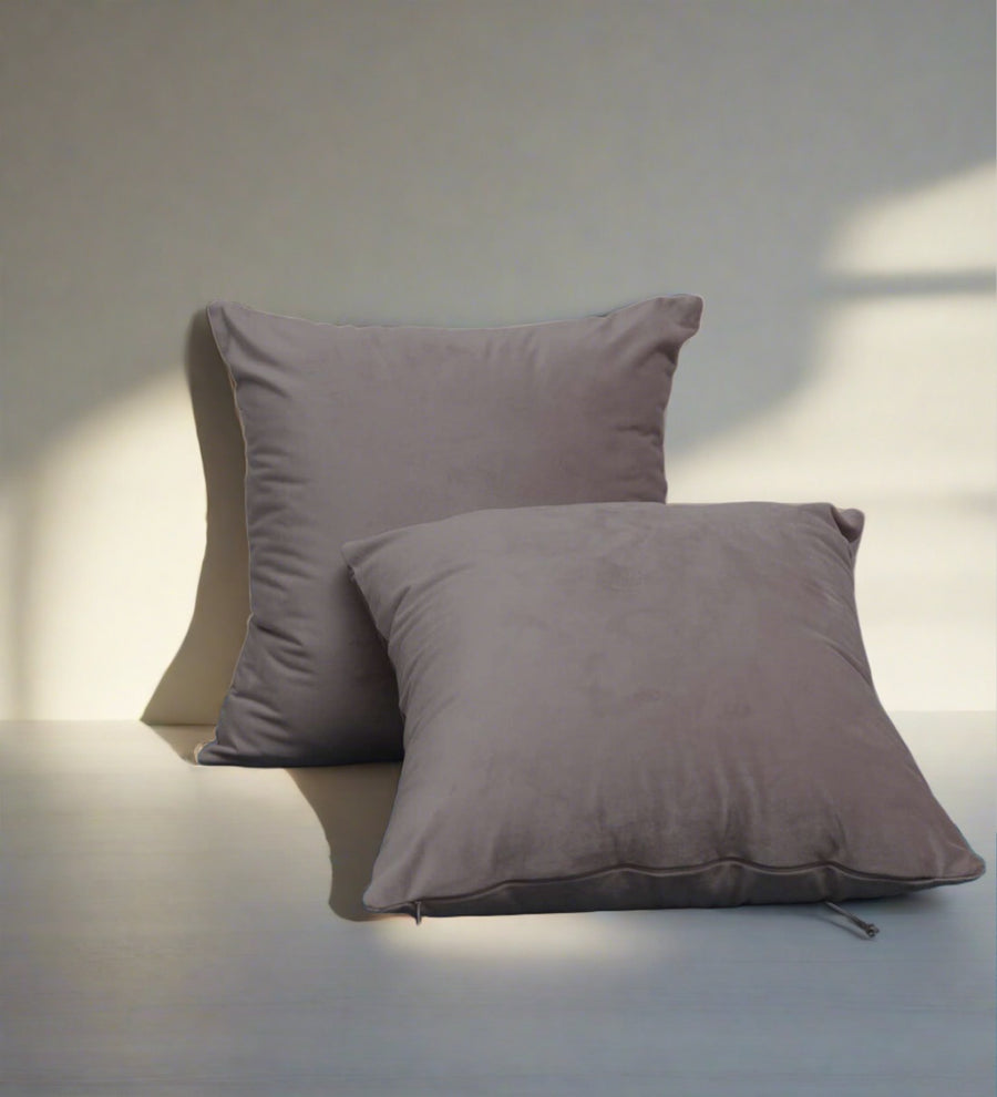 Jacey  (16x16in)  Pillows Velvet Sofa - Mocha Brown (Pack of 2) by Febonic Living