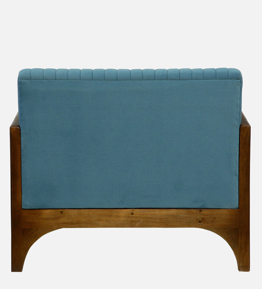 Oslo Sheesham Wood 1 Seater Sofa In Blue Colour - Febonic Living