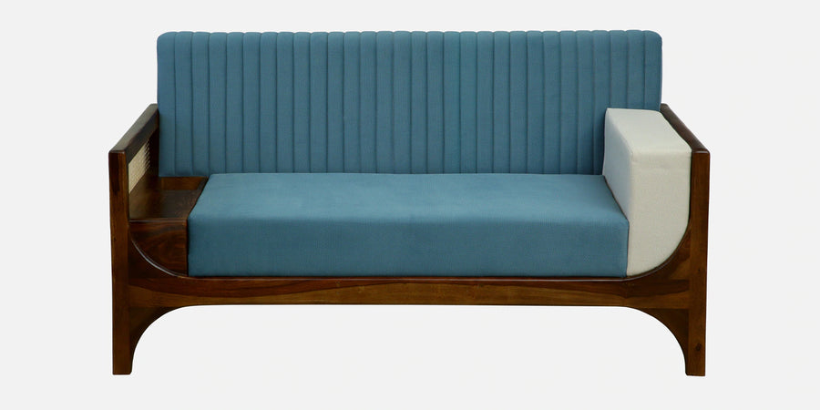 Oslo Sheesham Wood 2 Seater Sofa In Blue Colour - Febonic Living