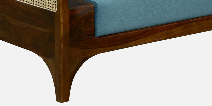 Oslo Sheesham Wood 2 Seater Sofa In Blue Colour - Febonic Living