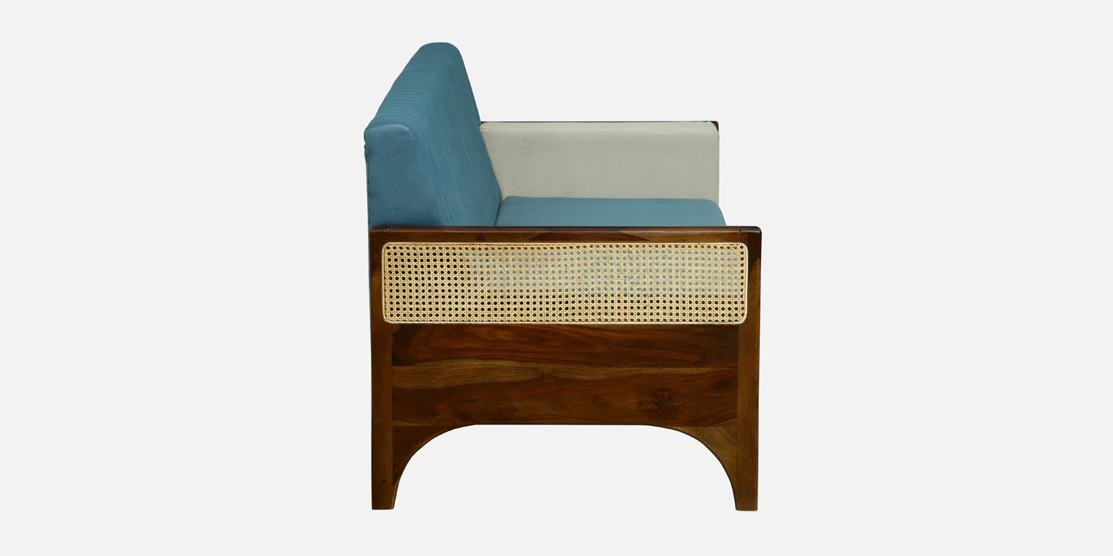 Oslo Sheesham Wood 2 Seater Sofa In Blue Colour