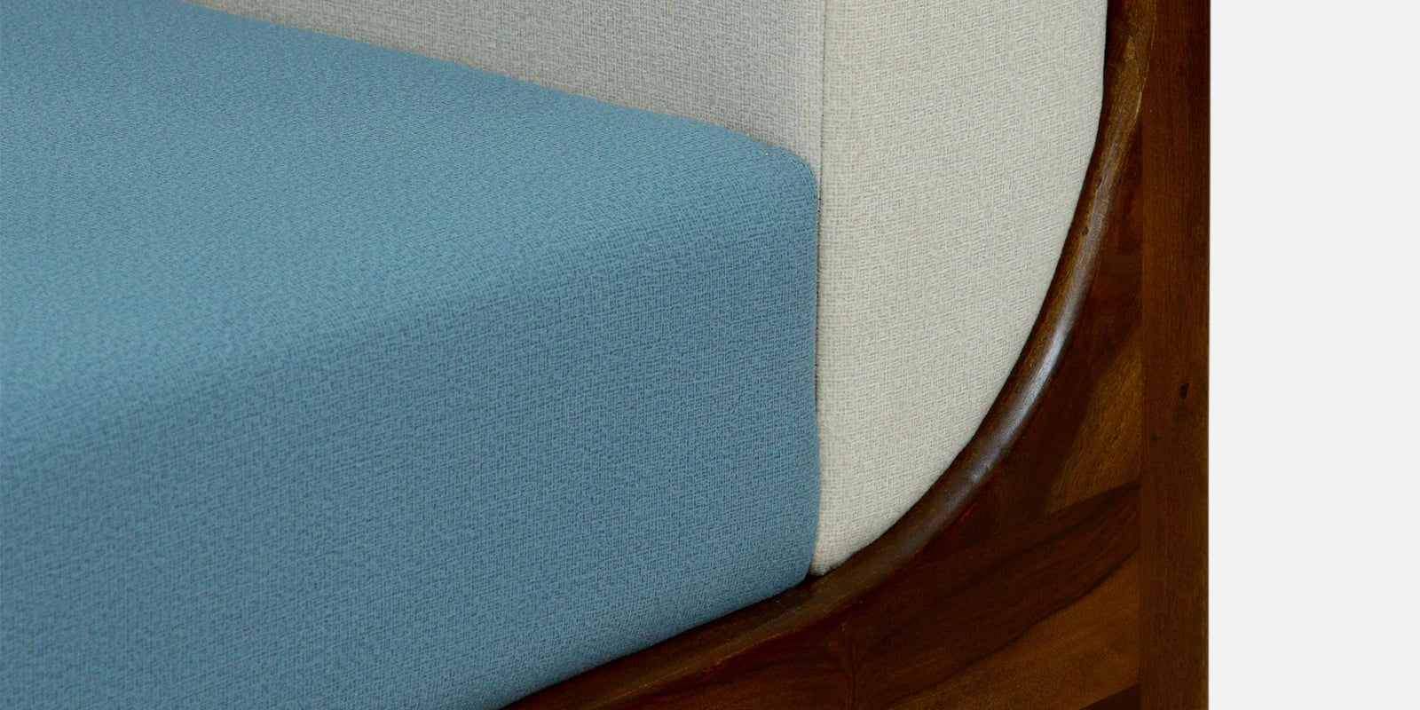 Oslo Sheesham Wood 2 Seater Sofa In Blue Colour