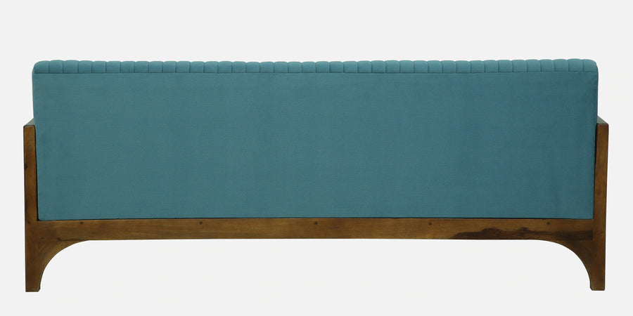 Oslo Sheesham Wood 3 Seater Sofa In Blue Colour - Febonic Living