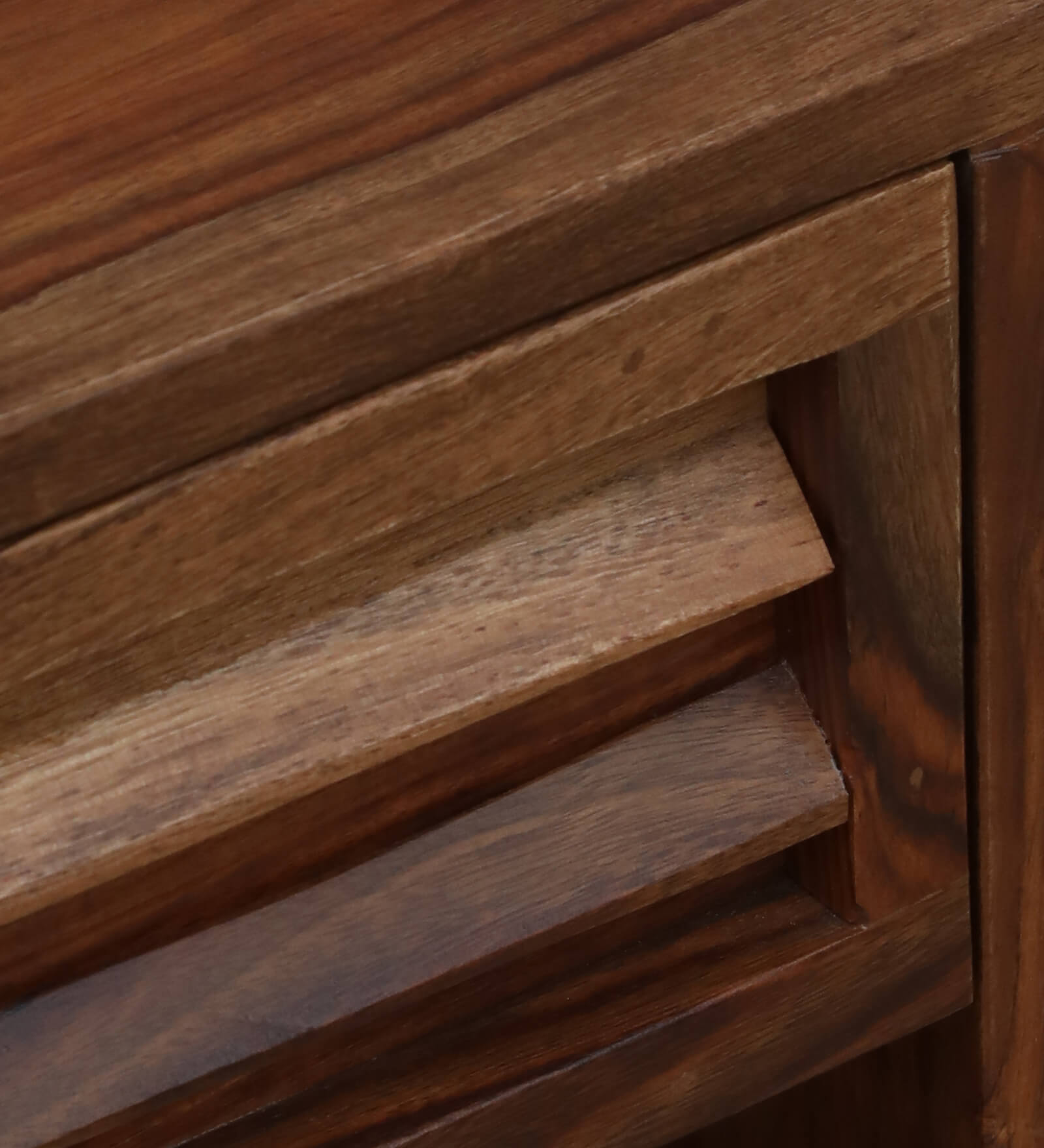 Bisha Sheesham Wood Bedside Table With Drawer In Rustic Teak Finish - Febonic Living