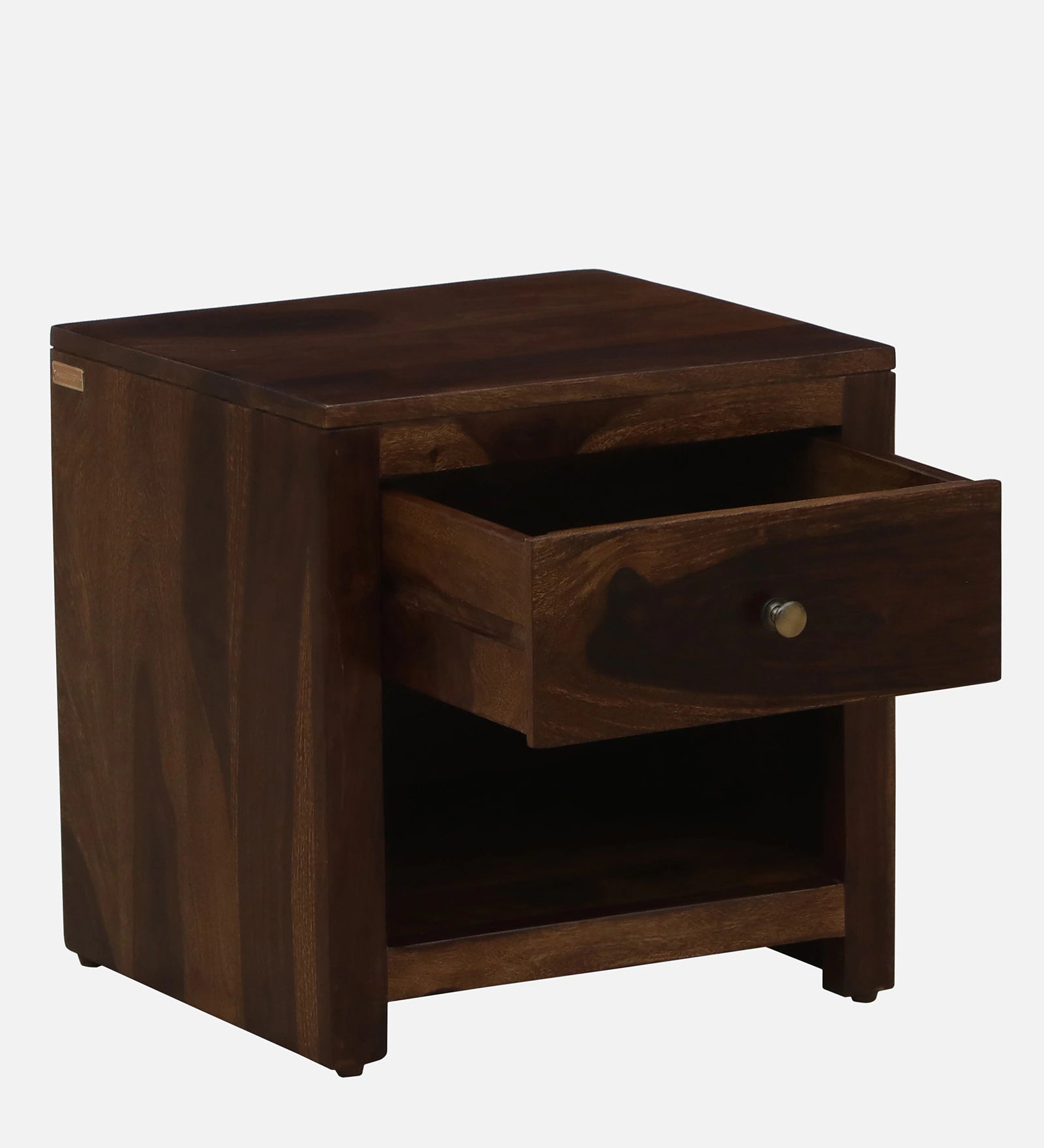 Tanji Sheesham Wood Bedside Table  With Drawer In Provincial Teak Finish - Febonic Living