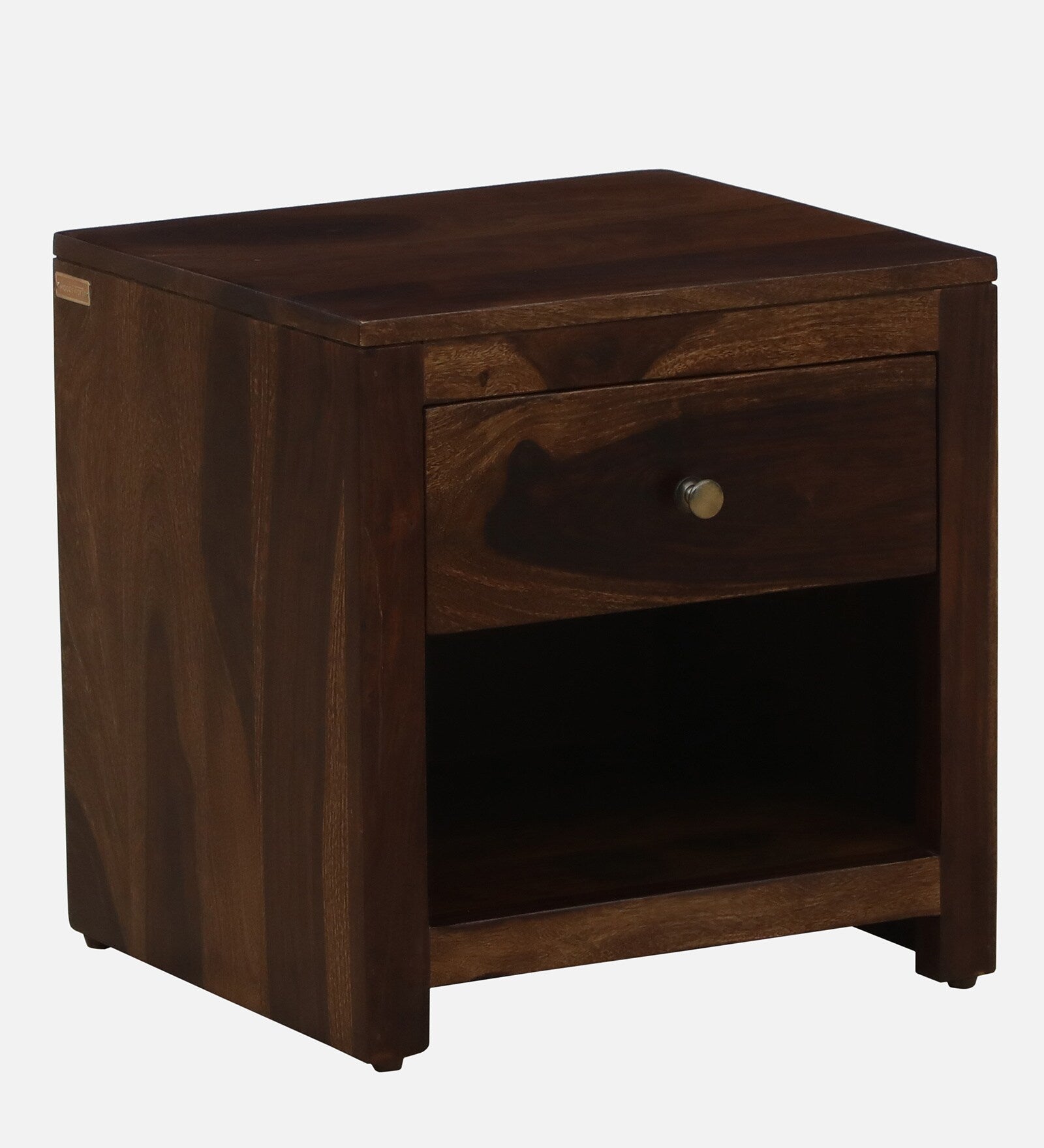 Tanji Sheesham Wood Bedside Table  With Drawer In Provincial Teak Finish - Febonic Living