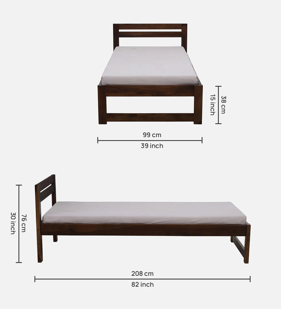 Tanji Sheesham Wood Single Bed In Provincial Teak Finish - Febonic Living