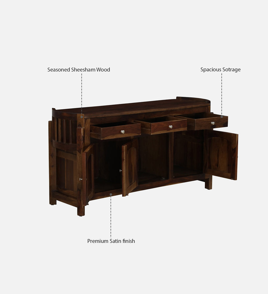 Davao Sheesham Wood Sideboard In Provincial Teak Finish - Febonic Living
