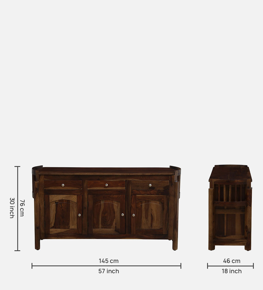 Davao Sheesham Wood Sideboard In Provincial Teak Finish - Febonic Living