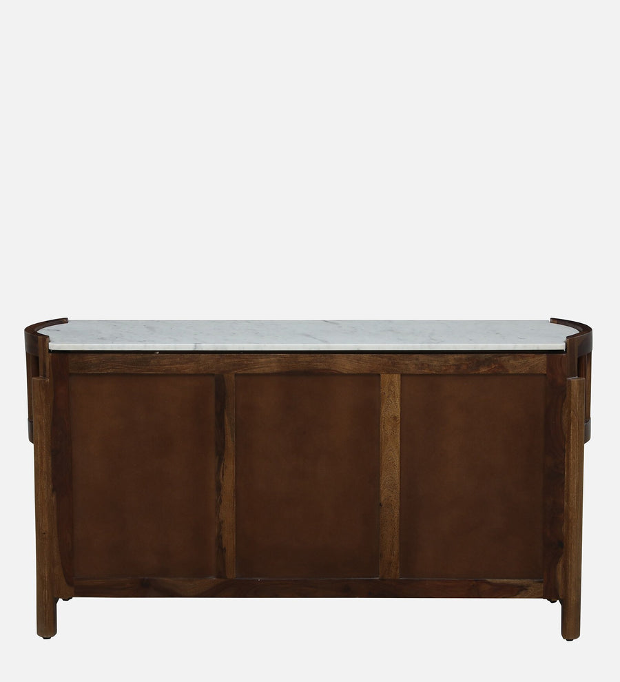 Davao Sheesham Sideboard In Provincial Teak Finish With Marble Top - Febonic Living