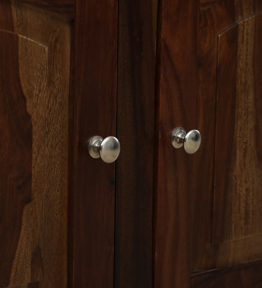 Davao Sheesham Sideboard In Provincial Teak Finish With Marble Top - Febonic Living