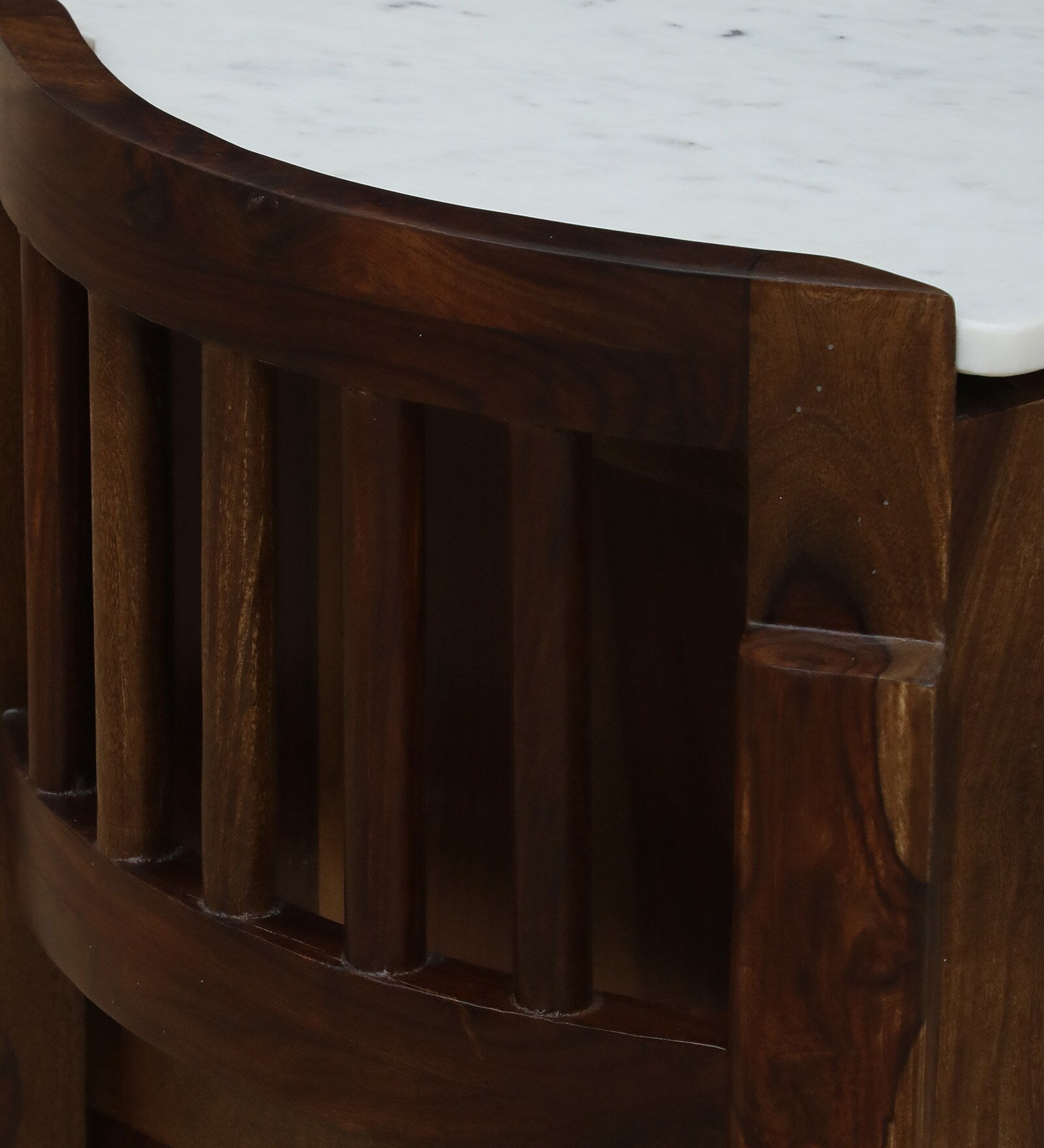 Davao Sheesham Sideboard In Provincial Teak Finish With Marble Top - Febonic Living