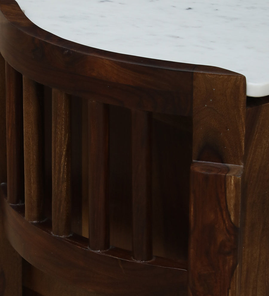 Davao Sheesham Sideboard In Provincial Teak Finish With Marble Top - Febonic Living