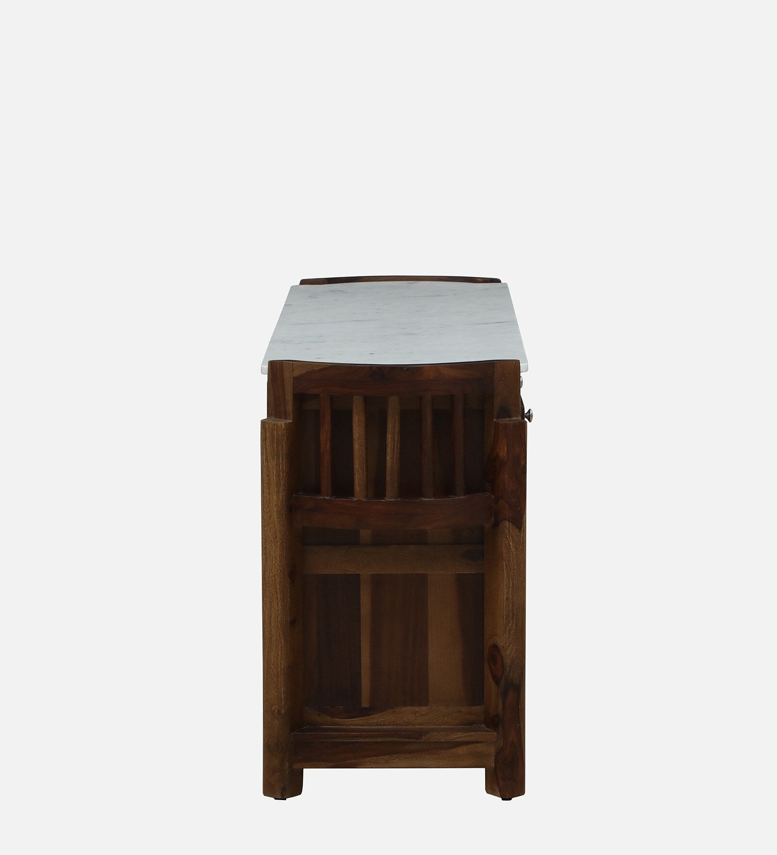 Davao Sheesham Sideboard In Provincial Teak Finish With Marble Top - Febonic Living