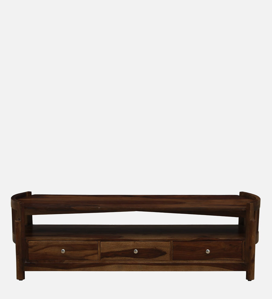 Davao Sheesham Wood TV Unit In Provincial Teak Finish - Febonic Living