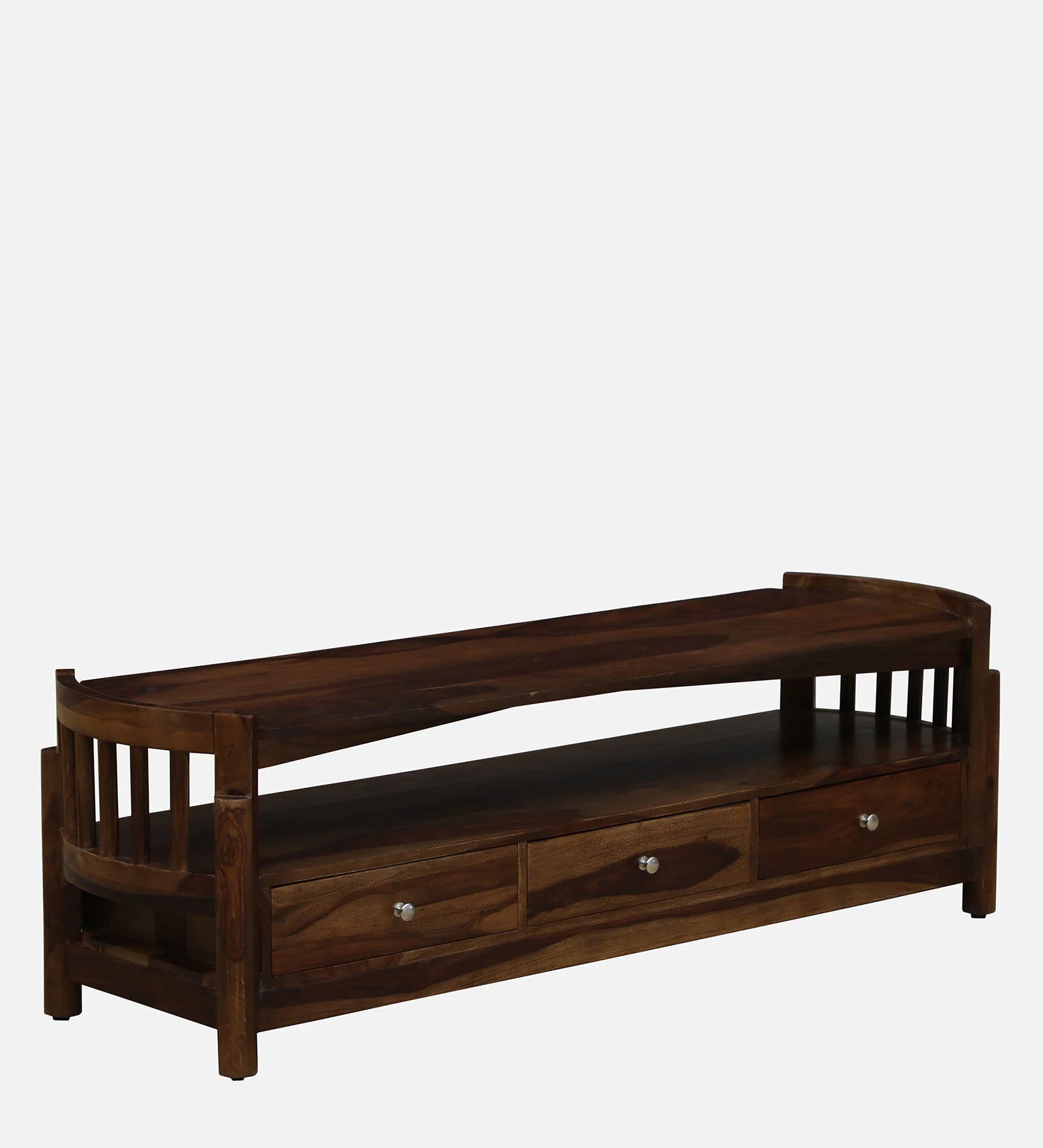 Davao Sheesham Wood TV Unit In Provincial Teak Finish - Febonic Living