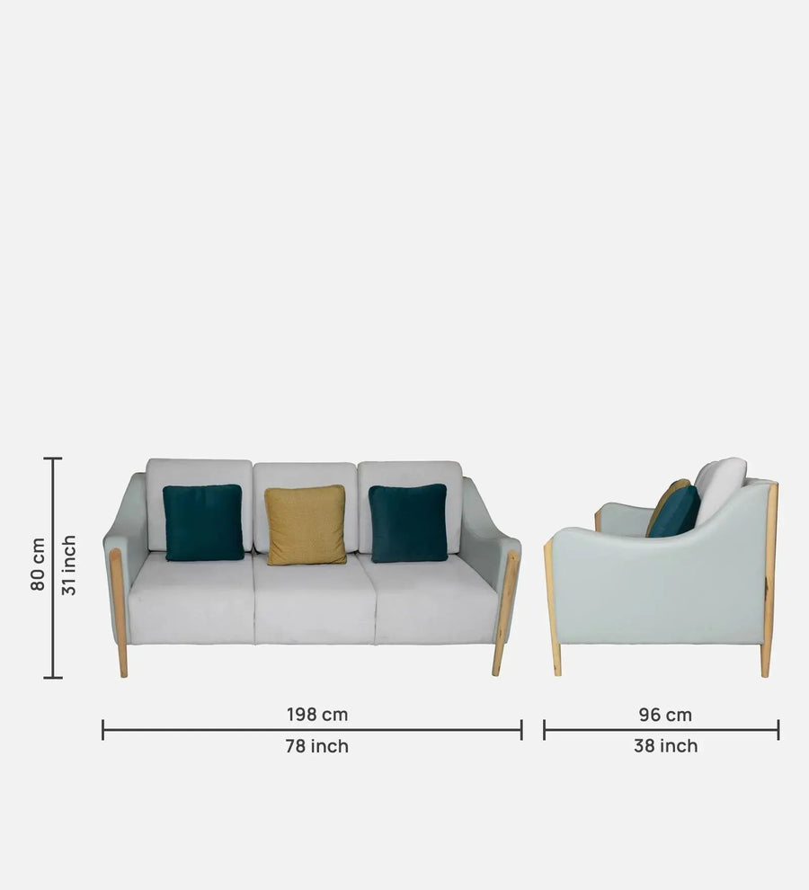 Haven Fabric Leatherette 3 Seater Sofa In Beige Colour - Febonic Living