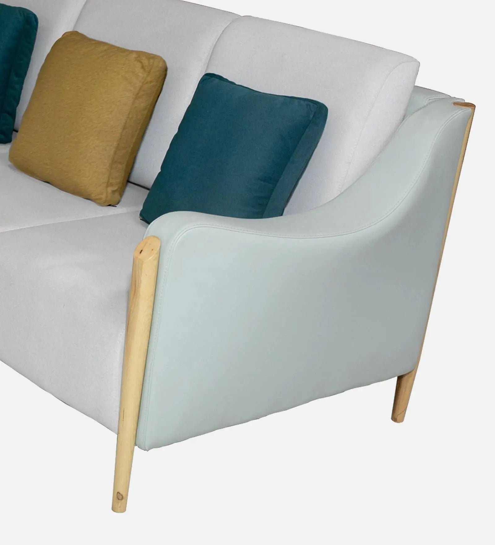 Haven Fabric Leatherette 3 Seater Sofa In Beige Colour Febonic Living