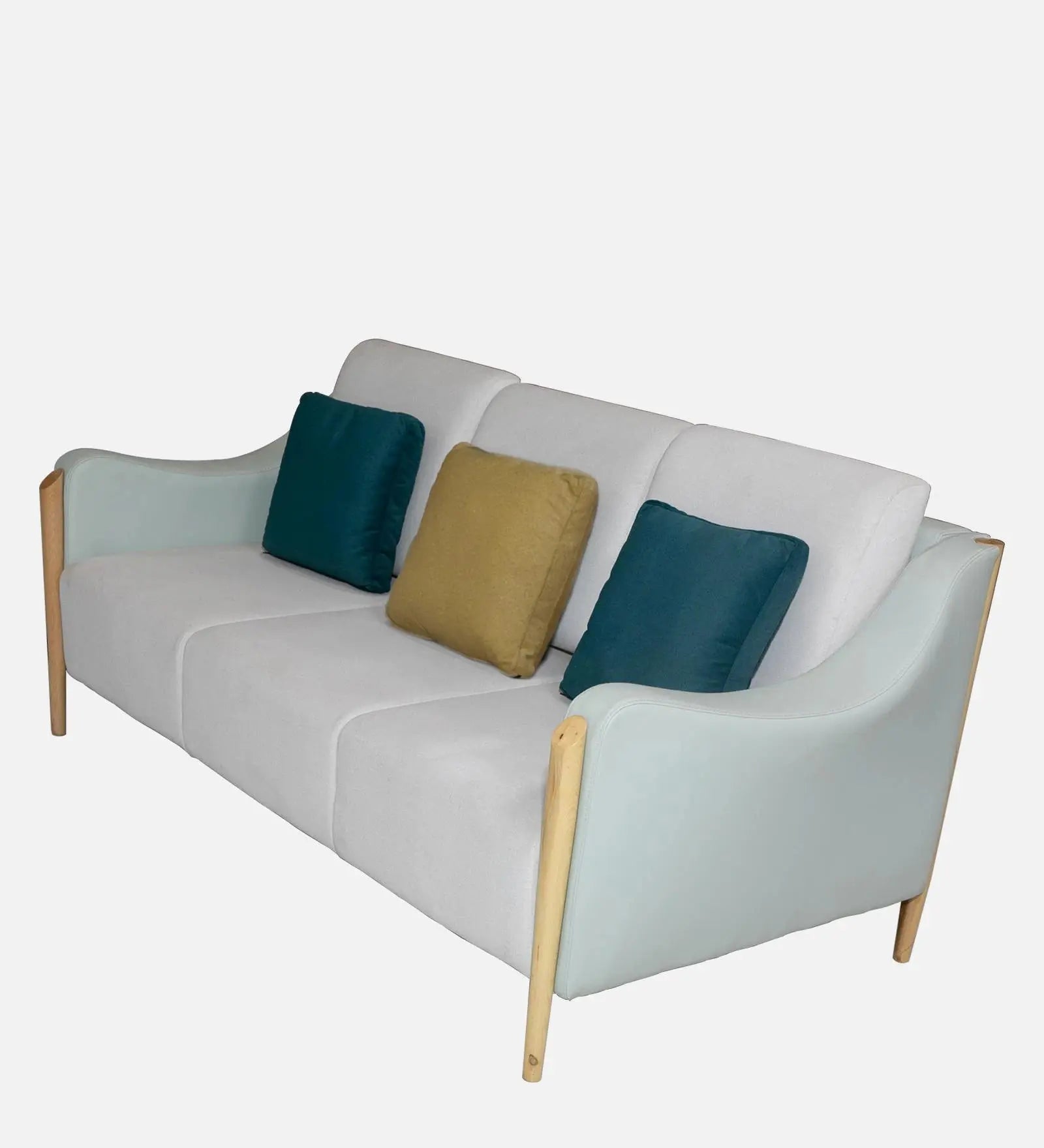 Haven Fabric Leatherette 3 Seater Sofa In Beige Colour Febonic Living