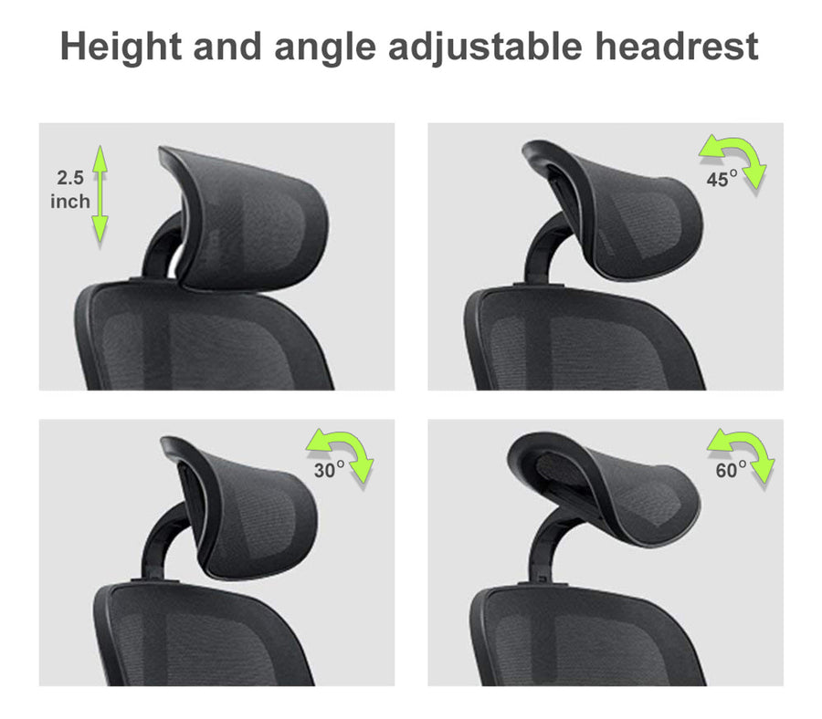 Loyar Mesh Ergonomic Office Chair In Baba Black - Febonic Living