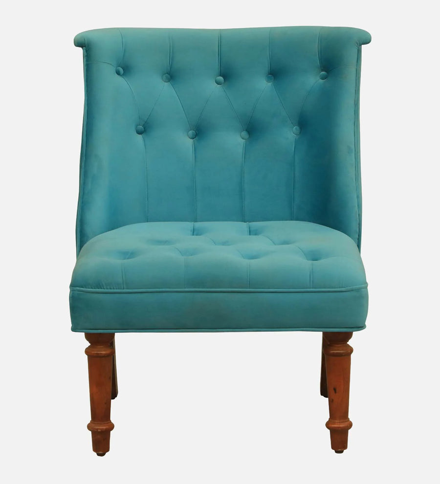 Ludovic Velvet Slipper Chair In Aqua Colour - Febonic Living