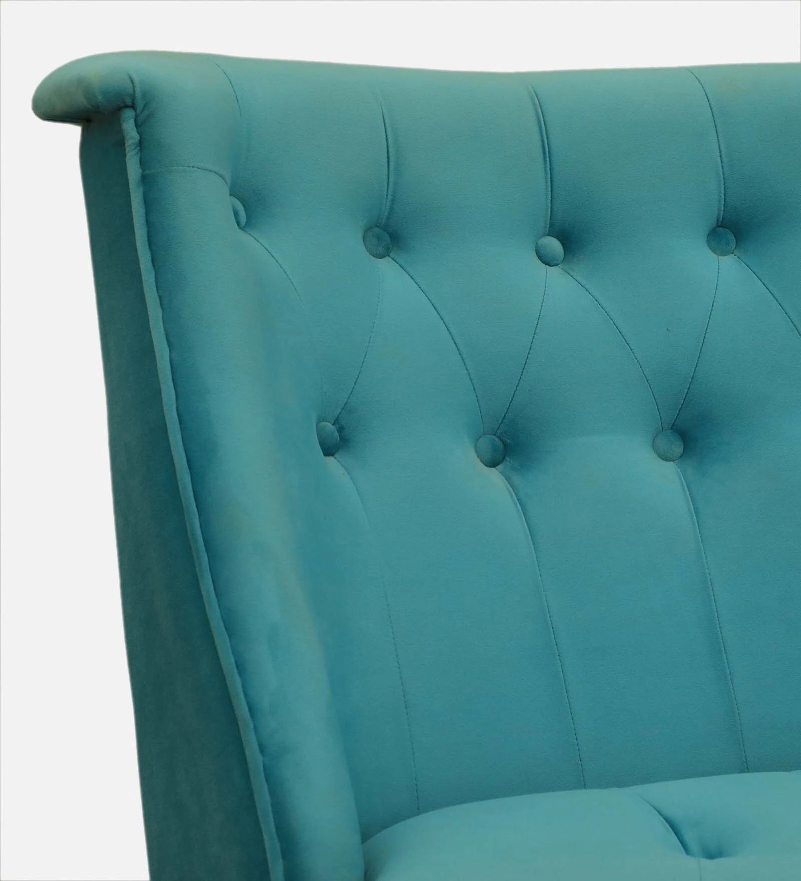 Ludovic Velvet Slipper Chair In Aqua Colour - Febonic Living